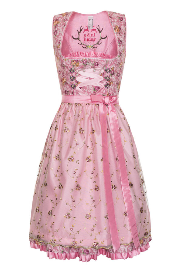 Mini Dirndl 60cm altrosa-geblümt Agathe 130859 ~ 34
