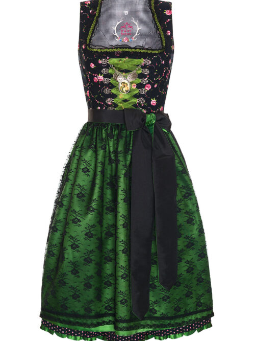 Midi Dirndl 65cm schwarz-grün Antonia 131085 ~ 32