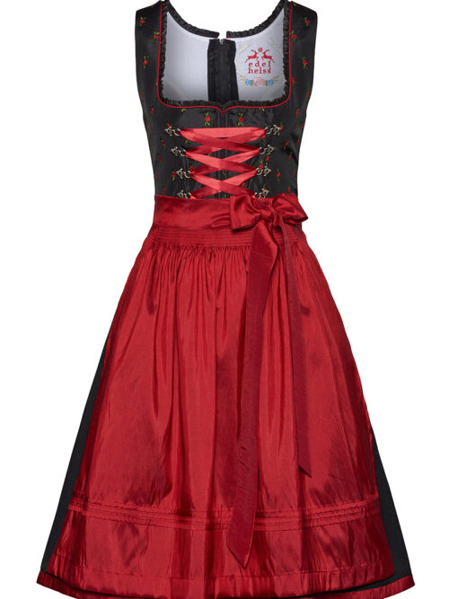 Mini Dirndl 60cm schwarz rot 132510 ~ 34