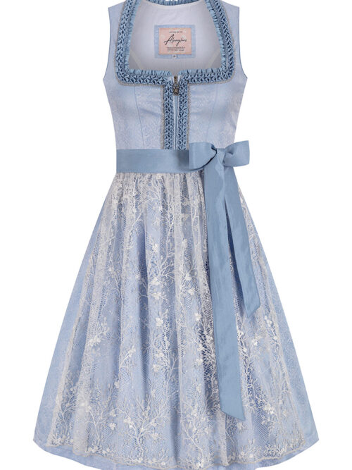 Midi Dirndl 65 cm hellblau silber Elena 014818 ~ 44