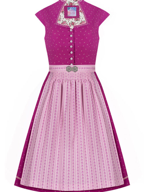 Midi Dirndl 65 cm beere rosa gemustert Toni 007358 ~ 30