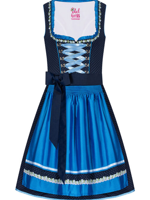 Mini Dirndl 55cm dunkelblau gepunktet blau Luise 006929 ~ 32
