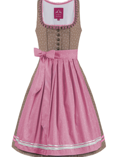 Mini Dirndl 60cm taupe rosa Elinore 004126 ~ 36