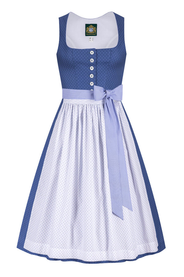 Midi Dirndl 70 cm blau weiß Pillersee 010528 ~ 32