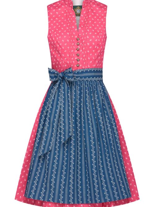 Mini Dirndl 60cm pink blau gemustert Maschsee 008028 ~ 36