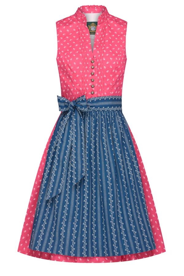 Mini Dirndl 60cm pink blau gemustert Maschsee 008028 ~ 36