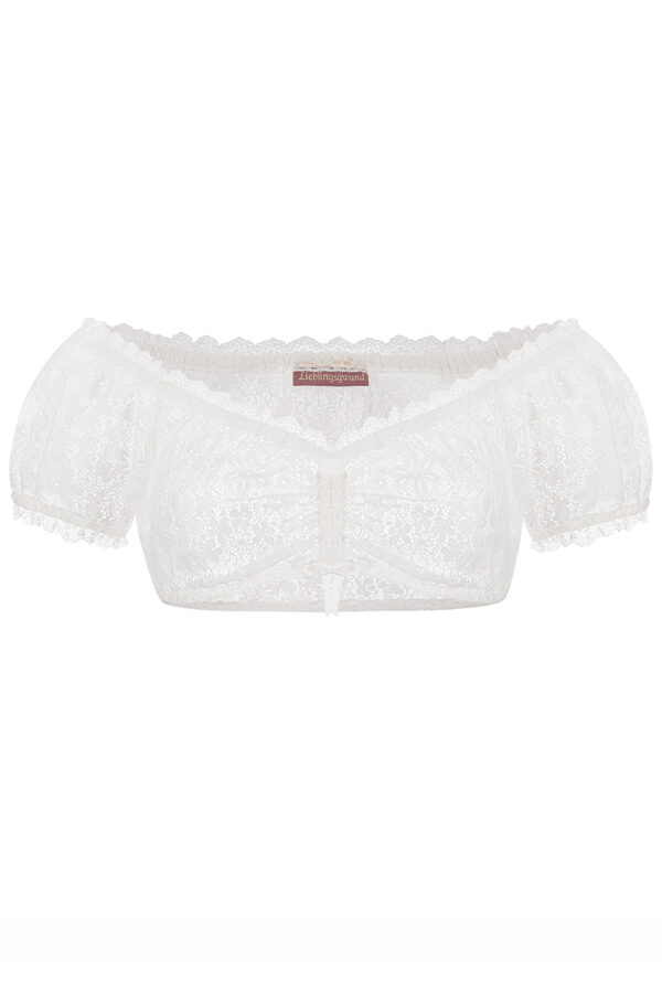 Dirndlbluse Spitze creme Stretch Nicole 014001 ~ 44