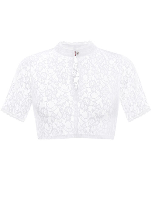 Dirndlbluse Spitze weiß Stretch Elisa 013754 ~ 30