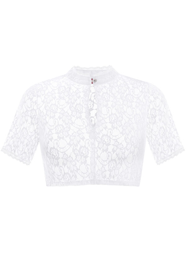 Dirndlbluse Spitze weiß Stretch Elisa 013754 ~ 40