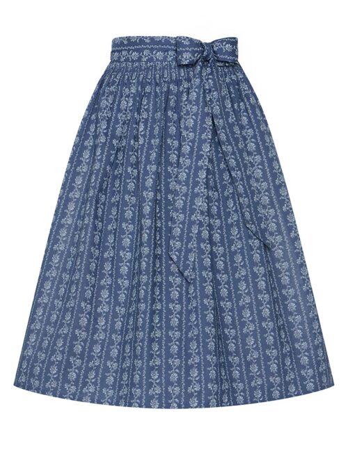 Dirndlschürze midi 70 cm blaugrau gemustert Elisa 013969 ~ L