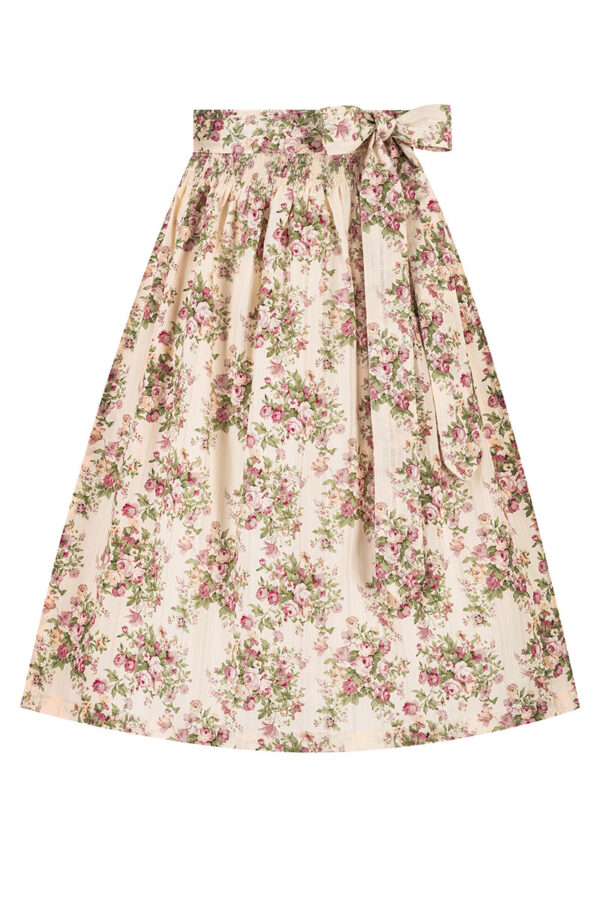 Dirndlschürze midi 70 cm creme beere geblümt 017670 ~ XL