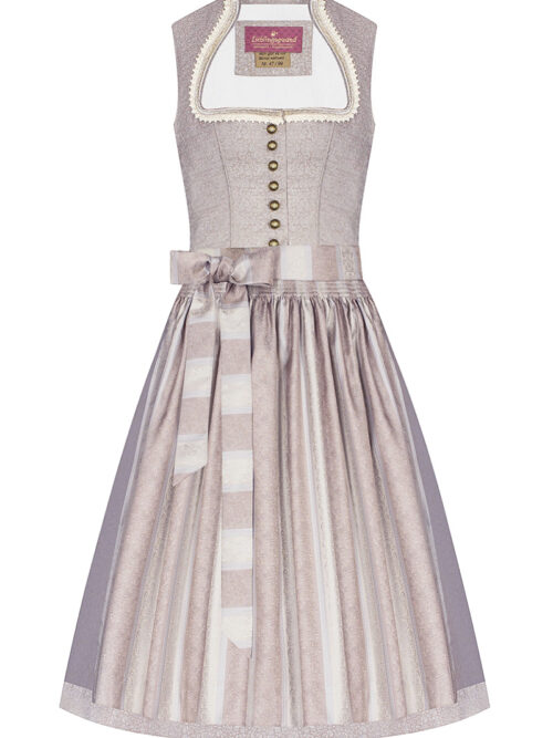 Midi Dirndl 65cm beige taupe gemustert Lena 006516 - limitiert ~ 36