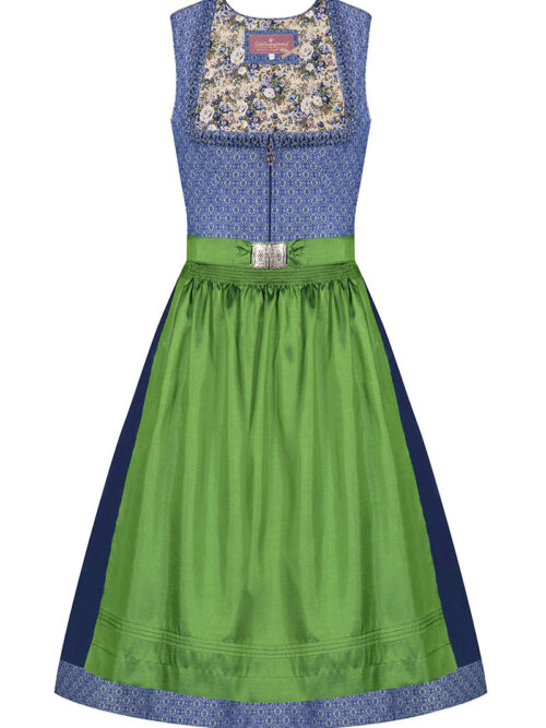 Midi Dirndl 65cm blau grün Sophie 005701 - limitiert ~ 32