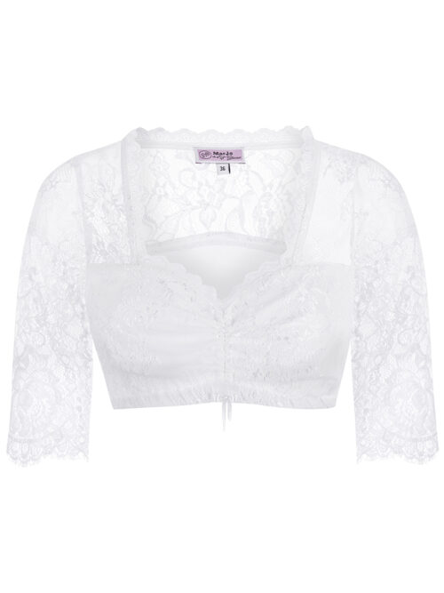 Dirndlbluse Spitze weiß Stretch Selina 012396 ~ 32