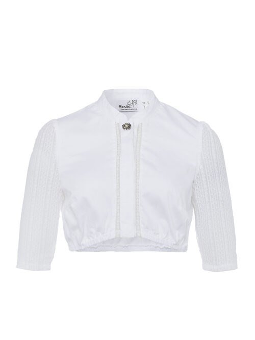 Dirndlbluse weiß mit Stehkragen Elena 004409 ~ 32