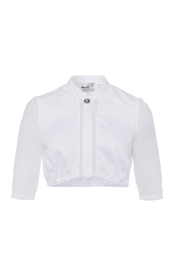Dirndlbluse weiß mit Stehkragen Elena 004409 ~ 32