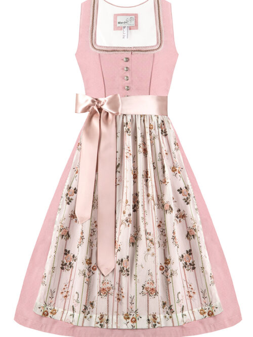 Midi Dirndl 65cm altrosa creme Berdina 004736 ~ 36