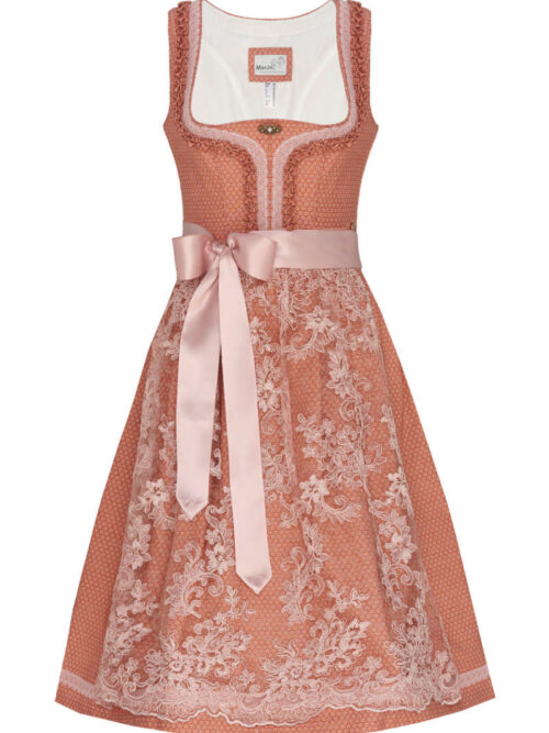 Midi Dirndl 65cm koralle altrosa Adriana 006174 ~ 44