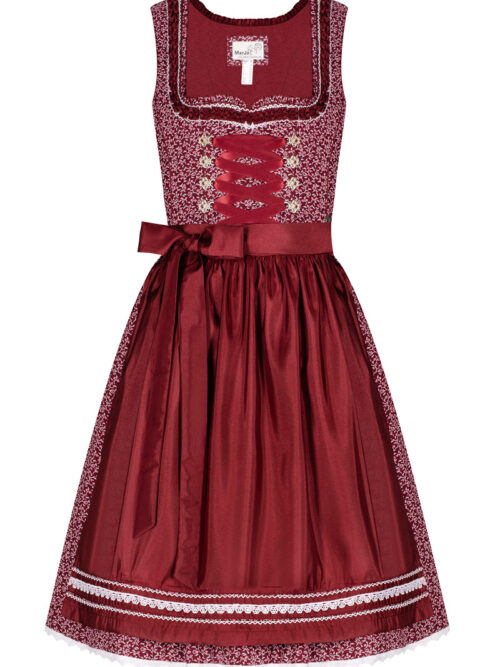 Mini Dirndl 60cm dunkelrot weiß gemustert Domenica 006475 ~ 32