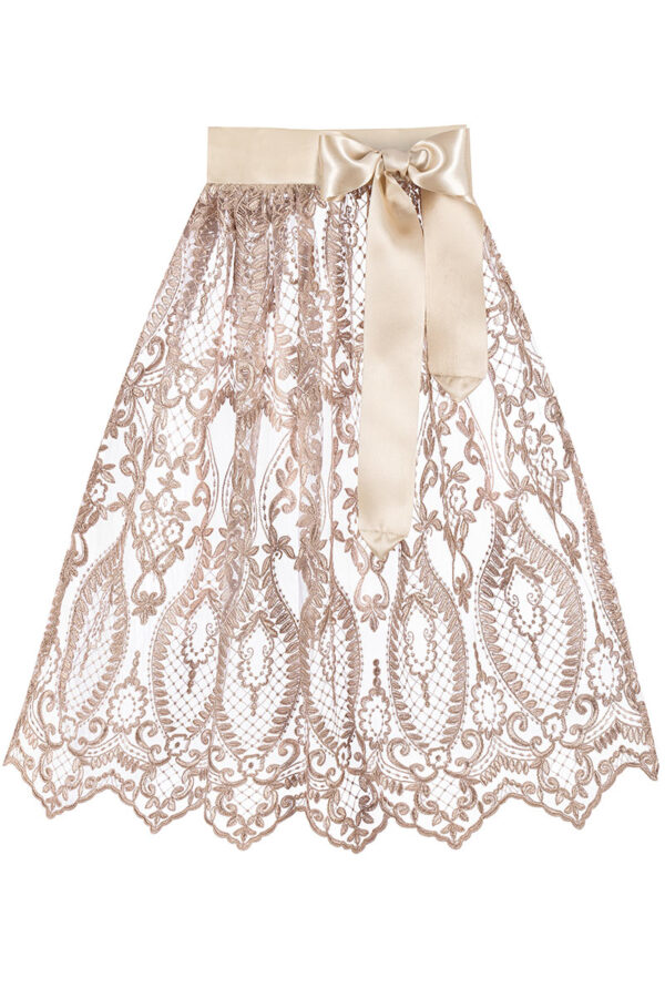 Dirndlschürze Spitze midi 65 cm taupe 016590 ~ XL