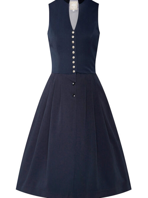Midi Dirndl 65 cm Gastro dunkelblau Viona 006946 ~ 34