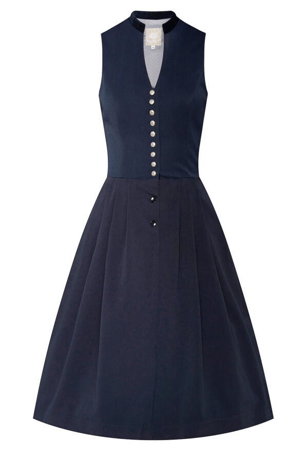 Midi Dirndl 65 cm Gastro dunkelblau Viona 006946 ~ 38