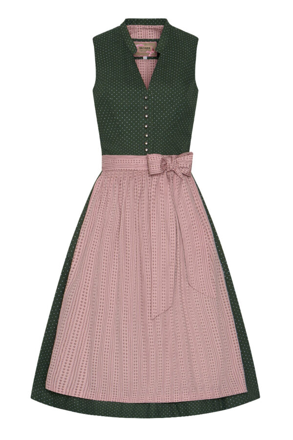 Midi Dirndl 65 cm grün altrosa Valentina 014425 ~ 42