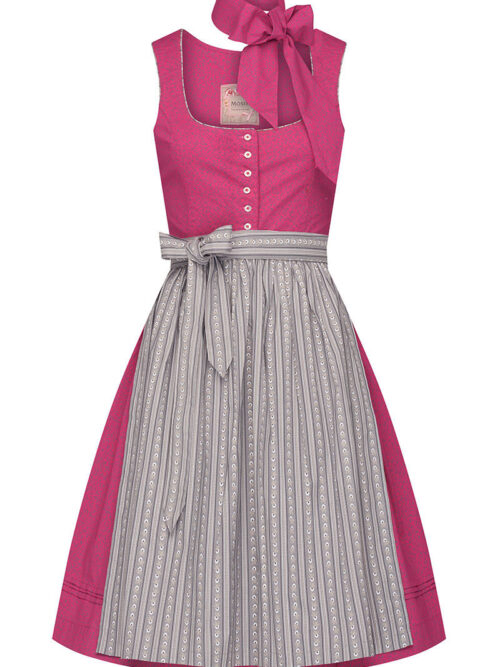 Mini Dirndl 60 cm beere grau inkl. Schal Clara 007859 ~ 30