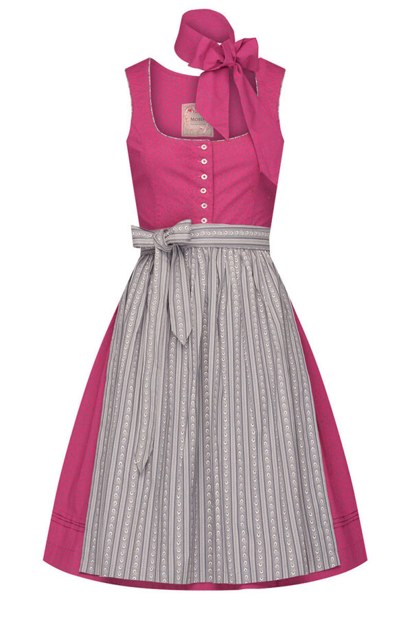 Mini Dirndl 60 cm beere grau inkl. Schal Clara 007859 ~ 32