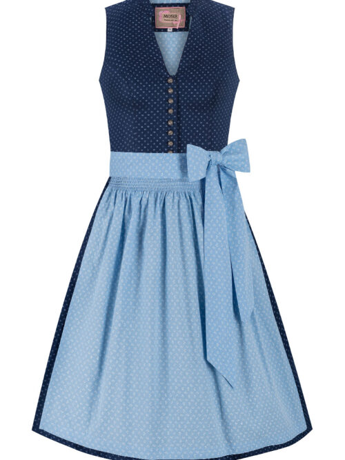 Mini Dirndl 60 cm dunkelblau hellblau Valentina 014423 ~ 30