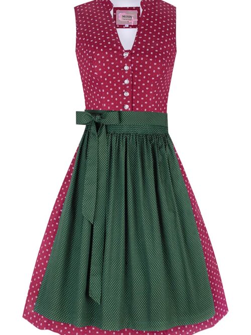 Mini Dirndl 60 cm rot grün gemustert Greta 010178 ~ 32