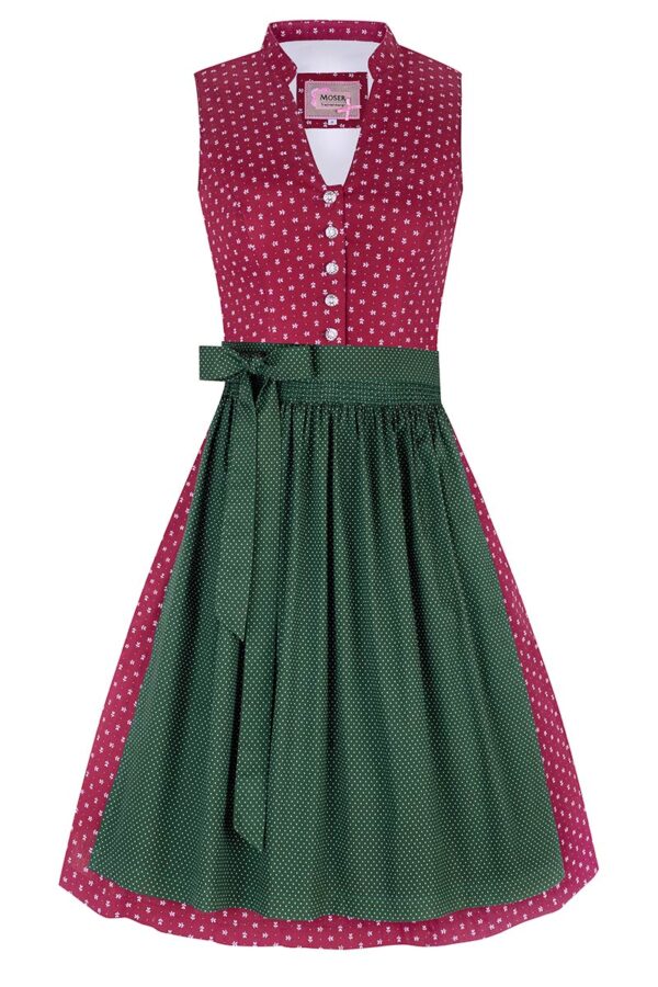 Mini Dirndl 60 cm rot grün gemustert Greta 010178 ~ 32