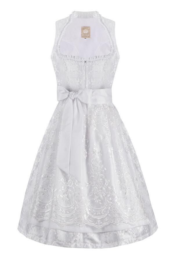 Hochzeitsdirndl midi 70cm weiß Clara 001635 ~ 34