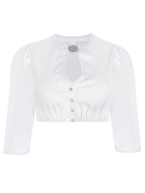 Dirndlbluse weiß mit Perle 011716 ~ 30