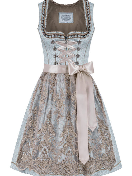Mini Dirndl 60 cm hellblau taupe Tiara 012085 ~ 38