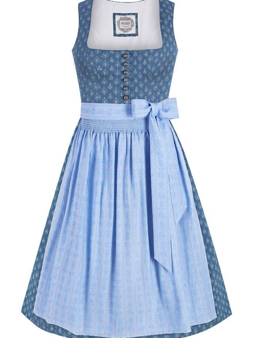 Midi Dirndl 65 cm blau hellblau Hilda 015072 ~ 38