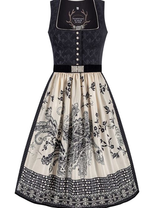 Midi Dirndl 70 cm schwarz creme Gloria 015481 ~ 36