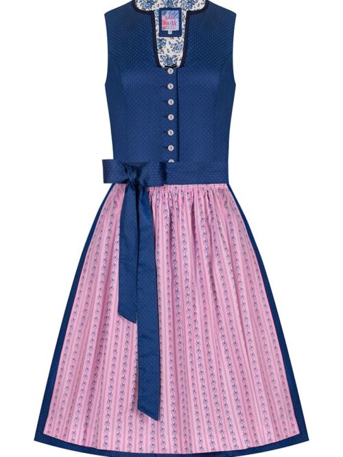 Mini Dirndl 60 cm dunkelblau rosa Emilia 007361 ~ 30