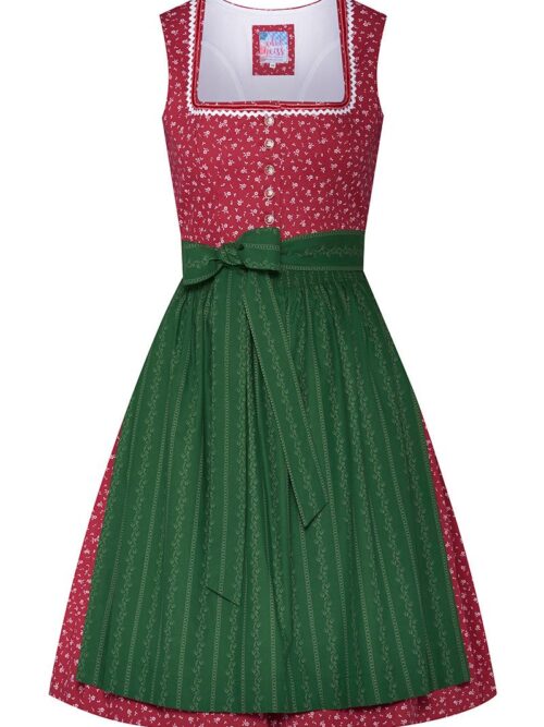 Mini Dirndl 60 cm rot grün Laureen 009197 ~ 34