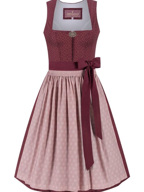 Midi Dirndl 65 cm dunkelrot altrosa Magdalena 014820 ~ 36