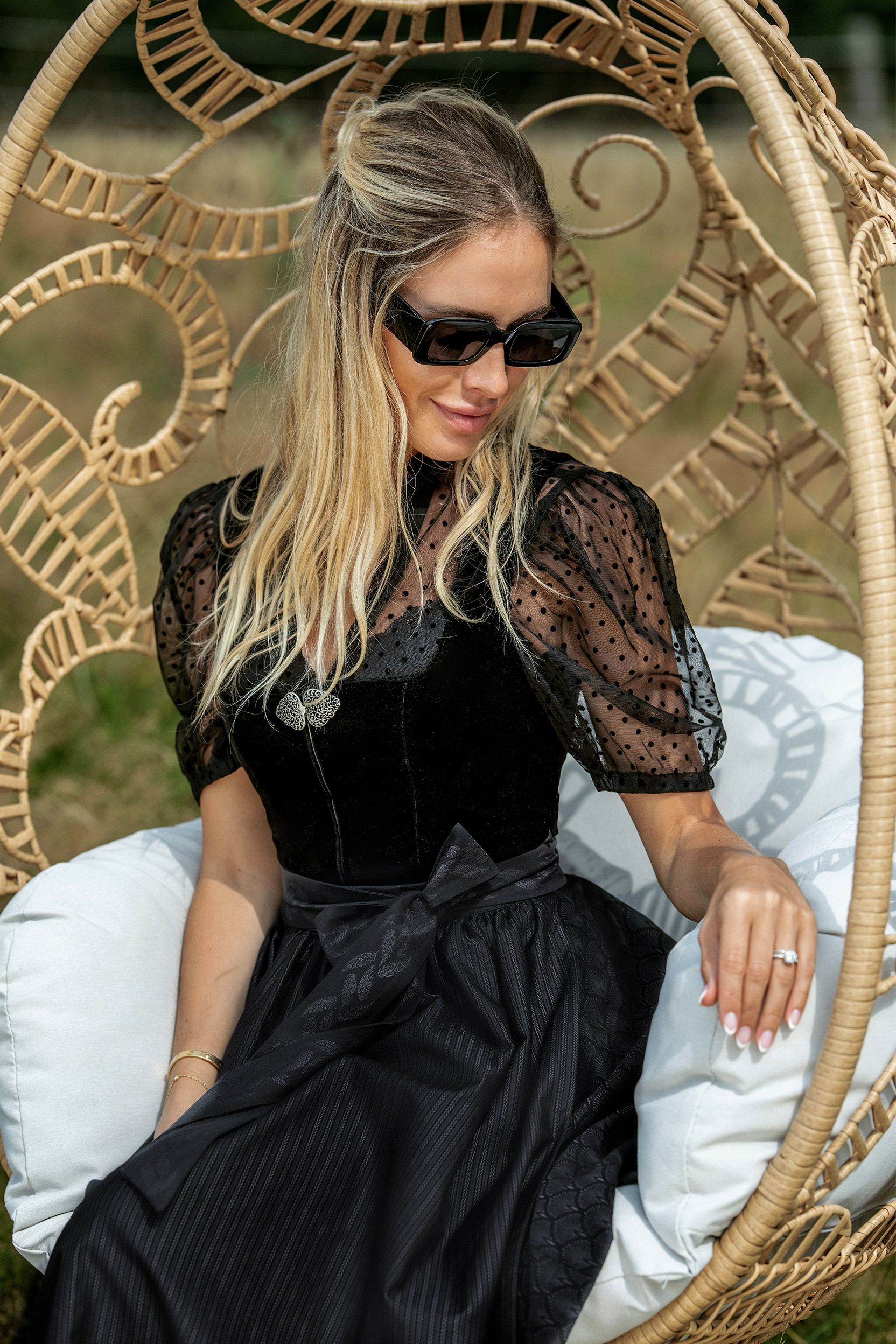 Dirndl MÖNCHSROTH (65 cm) schwarz ~ 42 ~ schwarz