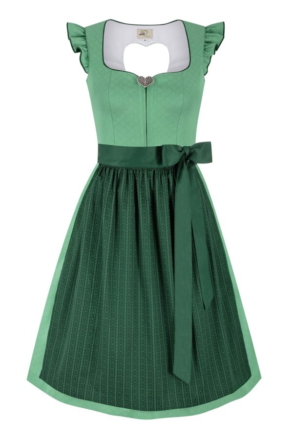 Dirndl ZENZI (65 cm) mit abnehmbaren Flügelärmeln ~ 34 ~ grün