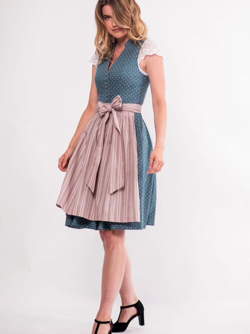 Mini Dirndl 60 cm blau altrosa Valentina 009060 ~ 36