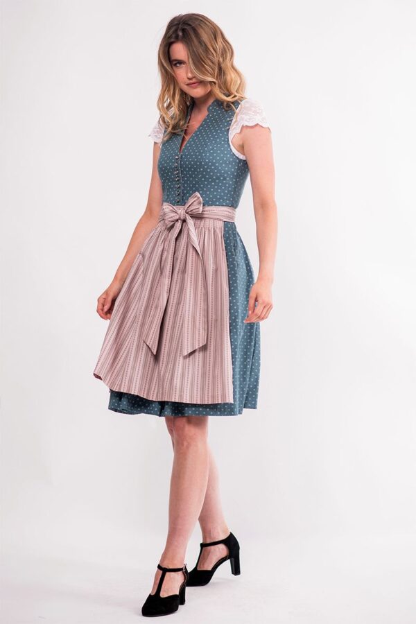 Mini Dirndl 60 cm blau altrosa Valentina 009060 ~ 44