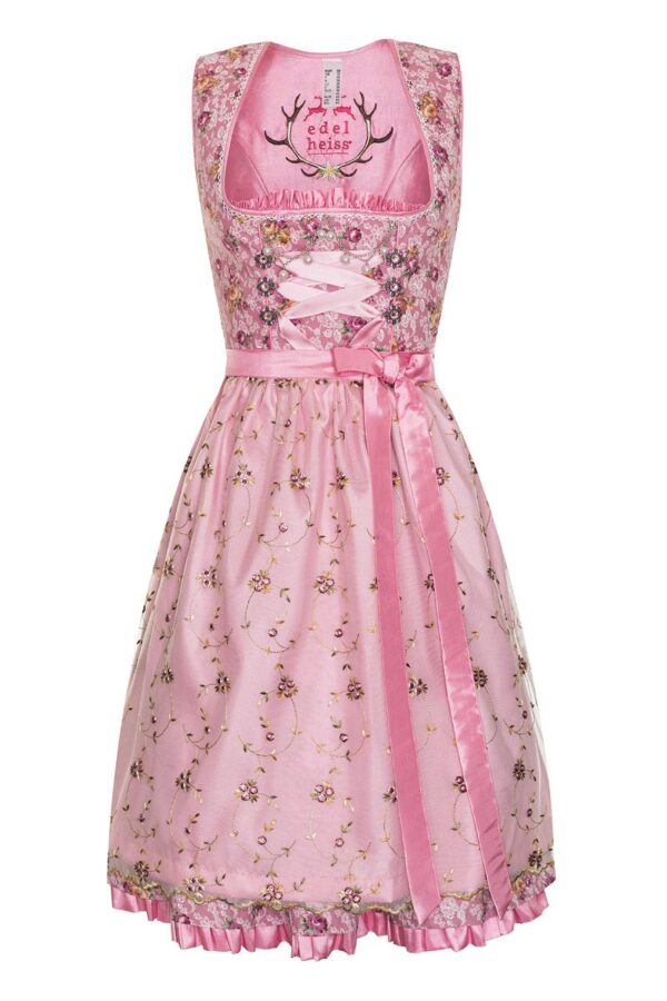 Mini Dirndl 60cm altrosa-geblümt Agathe 130859 ~ 34