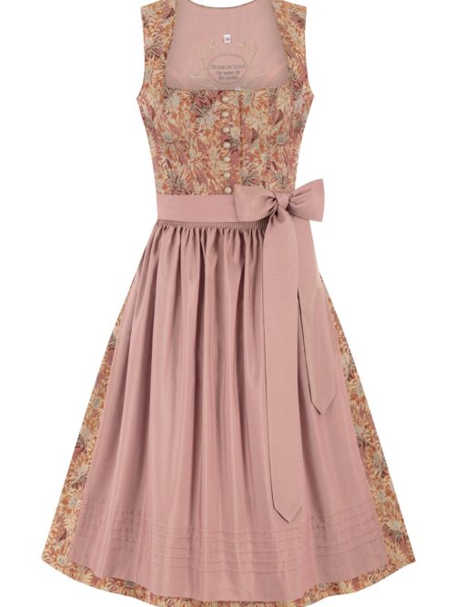Dirndl in Leinenoptik (70 cm) ~ 40 ~ rost, altrosa