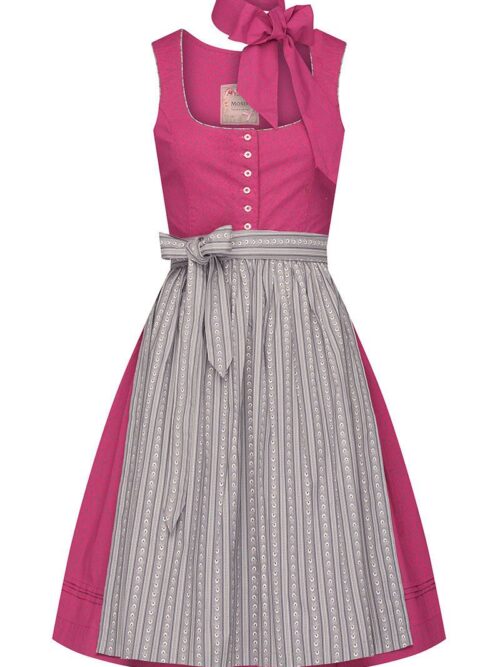Mini Dirndl 60 cm beere grau inkl. Schal Clara 007859 ~ 30