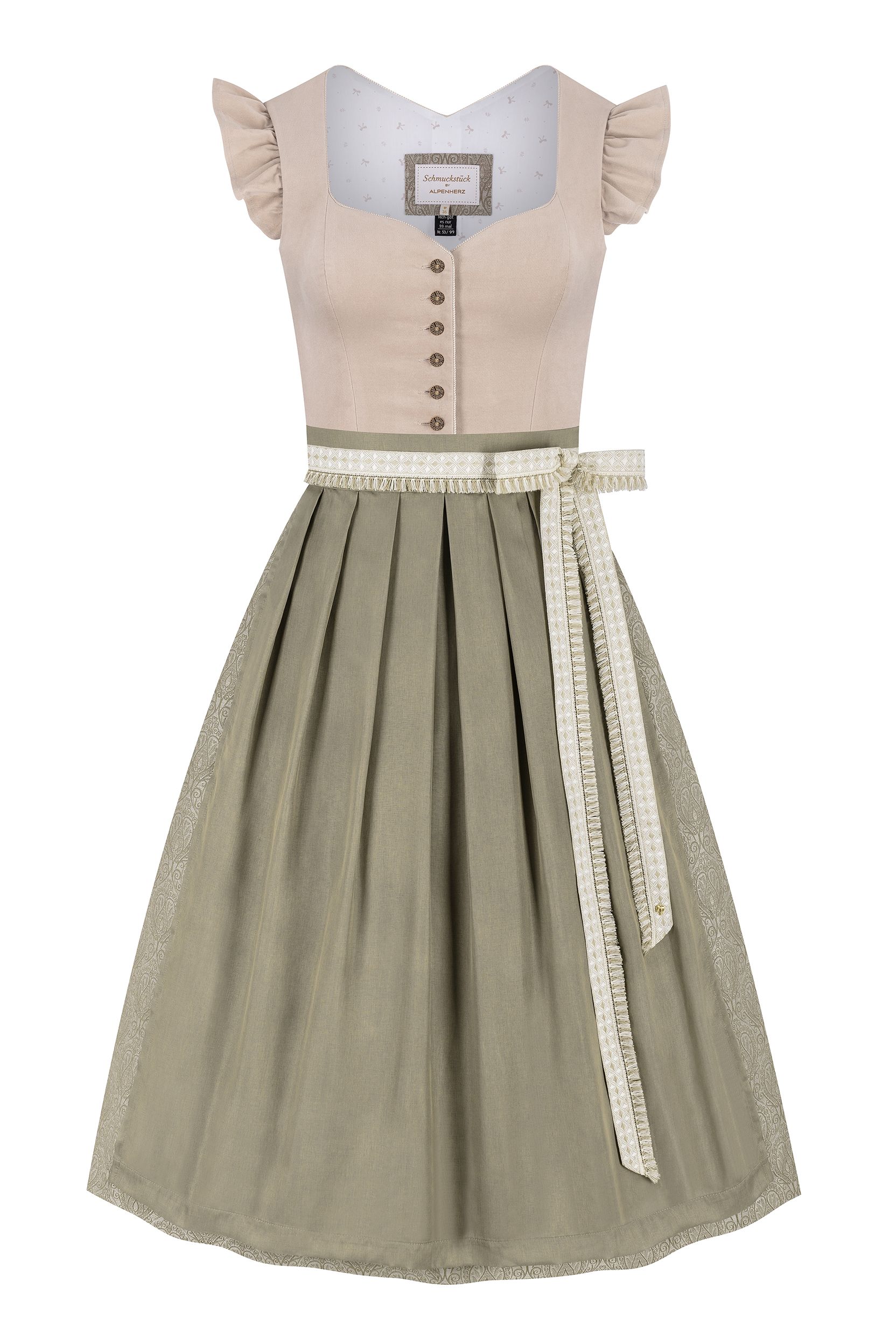 Dirndl MELODY (75 cm) ~ 42 ~ creme, salbei