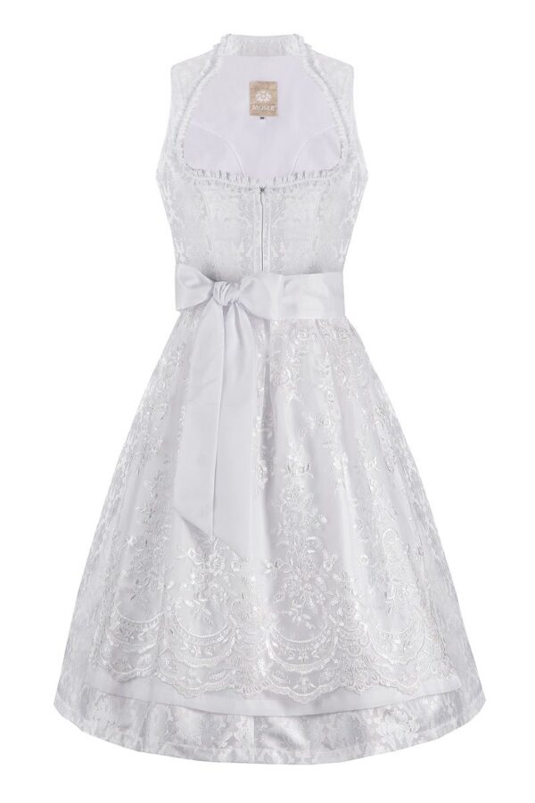 Hochzeitsdirndl midi 70cm weiß Clara 001635 ~ 34