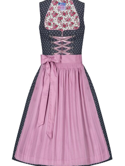Mini Dirndl 60cm anthrazit altrosa Nicol 004679 ~ 32